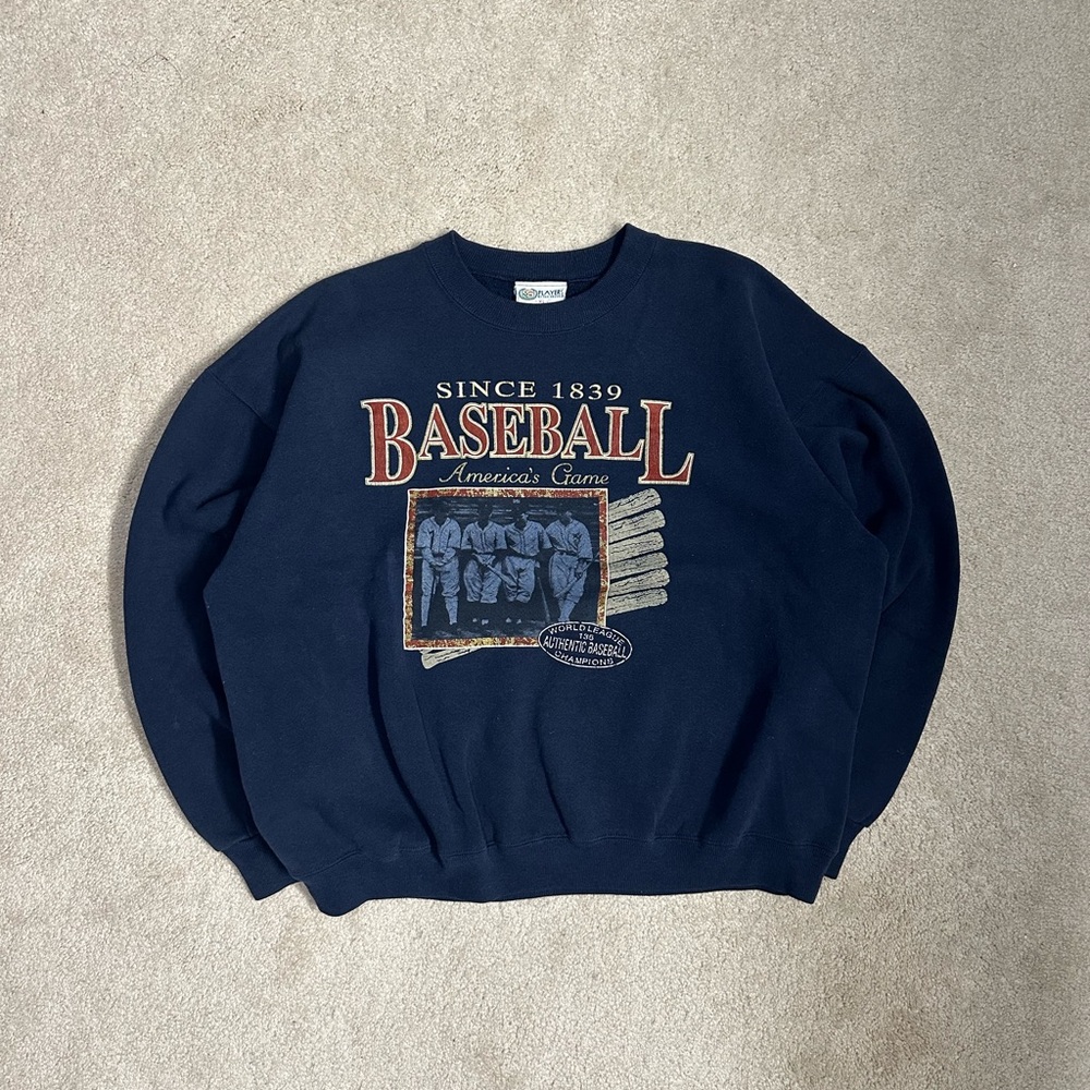 Vintage Van Heusen Navy Baseball Crewneck Size XL